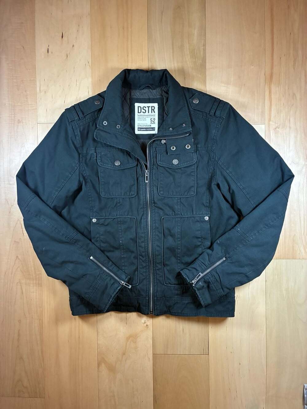 Angelo Litrico DSTR Stylefusion Men's Black Military Field Jacket Size 52
